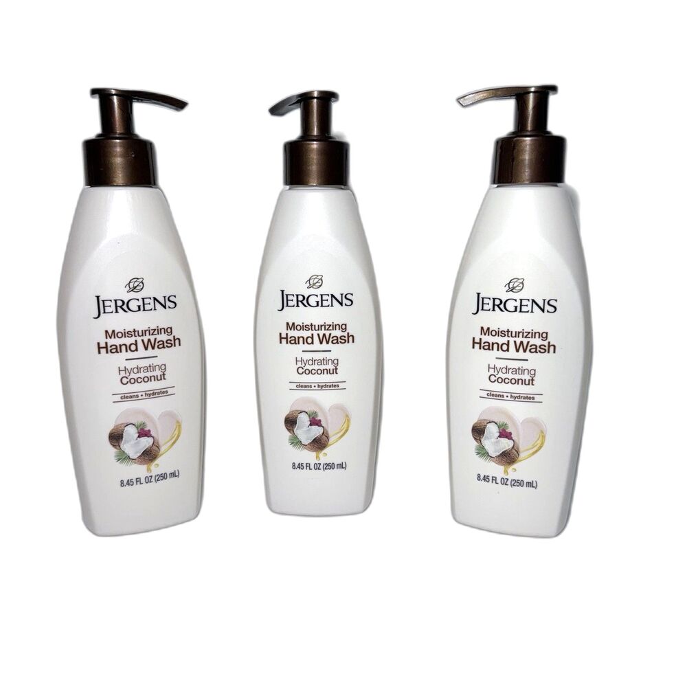 JERGENS Hydrating Coconut Moisturizing HAND WASH 8.45 FL OZ NEW 3-Pack